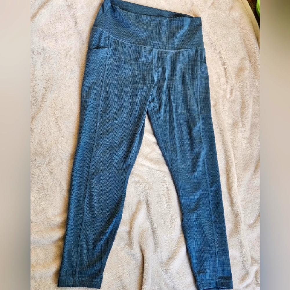 Member's Mark Women's High Rise Pretty Teal Ribbed Athletic Pant Size XL